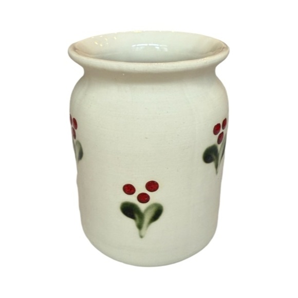 Vintage Gabriel Sweden Stengods Pottery Vase Handpainted Leaves and Berries - Picture 2 of 8